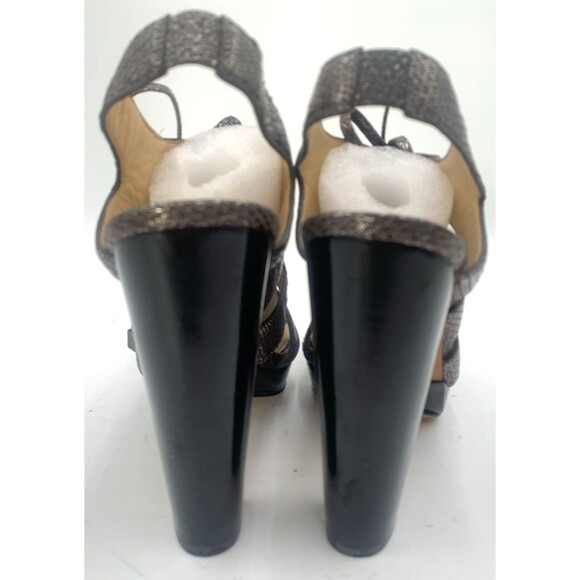 Coach Women’s Moreen Metallic Pewter Leather Y2K Vintage Heels Sandals Size 8B - Picture 7 of 13